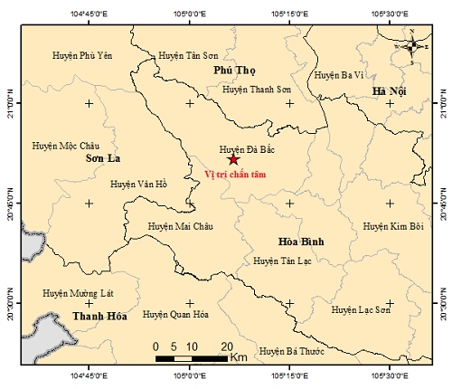 3.9 magnitude earthquake recorded in northern Vietnam